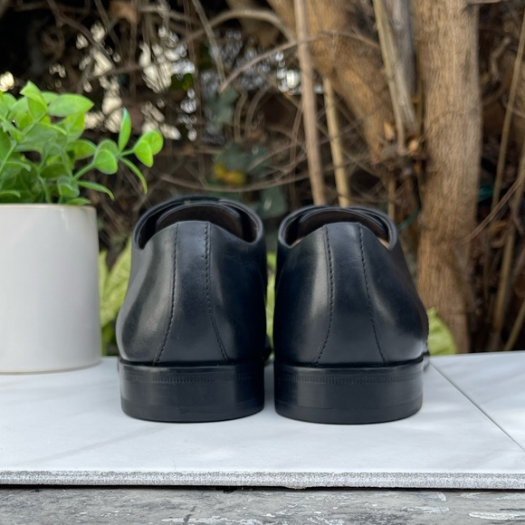 HUGO BOSS Highline Derby Oxford Dress Shoes BLACK LEATHER SIZE 8.5 - Picture 9 of 15